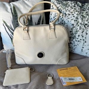 Dooney & Bourke Domed Satchel Ivory Handbag R097C IY